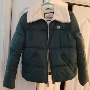 Levi's Womens Molly Sherpa Lined Puffer Jacket in Green